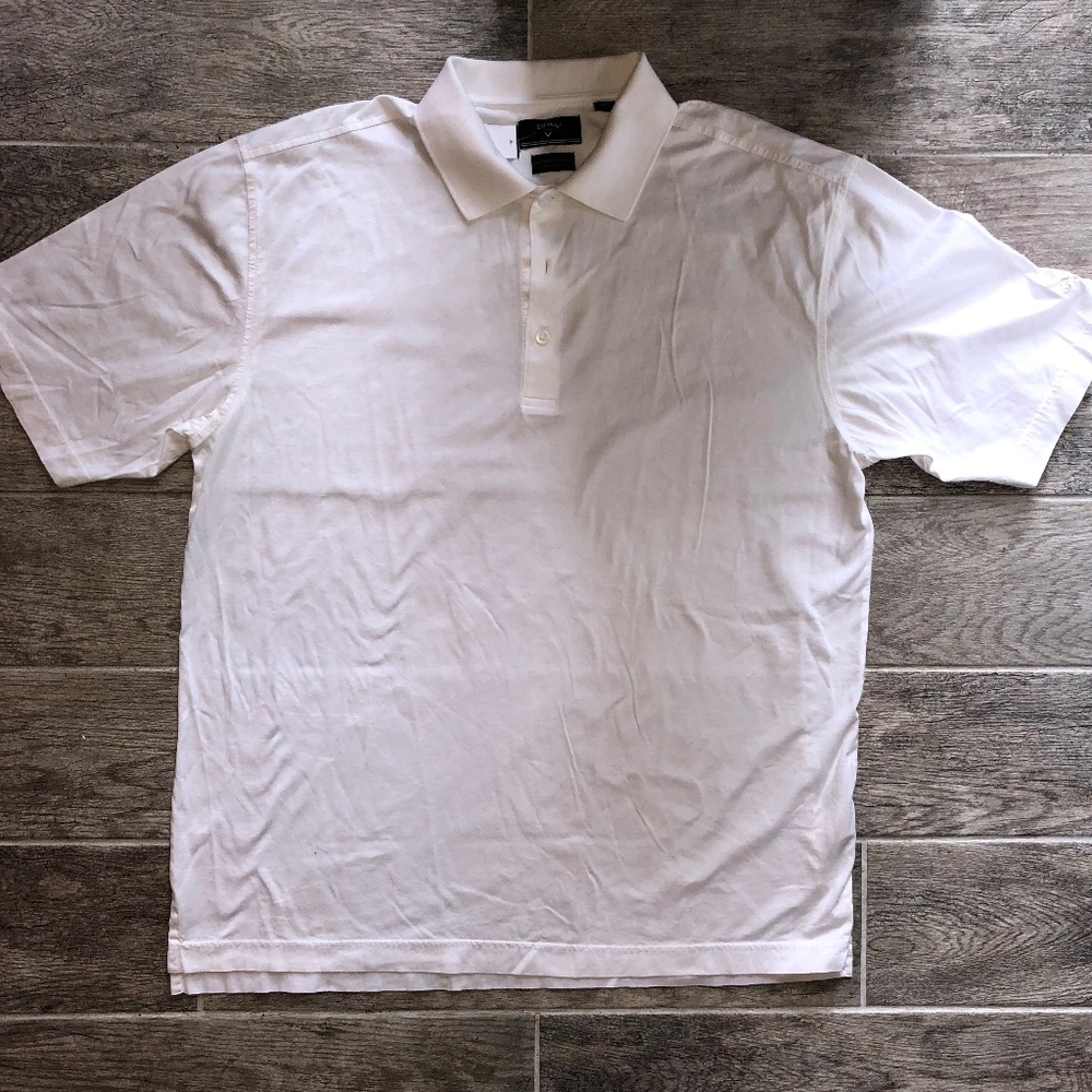 NWT Callaway Golf Apparel Stripe Polo in White